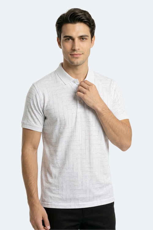 Slazenger ZANY Erkek Polo Yaka Beyaz Tişört