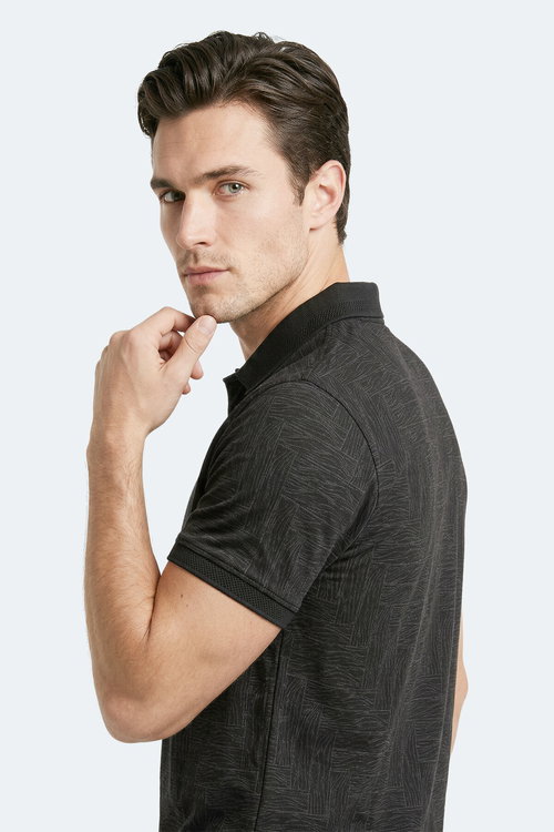 Slazenger ZANY Erkek Polo Yaka Siyah Tişört