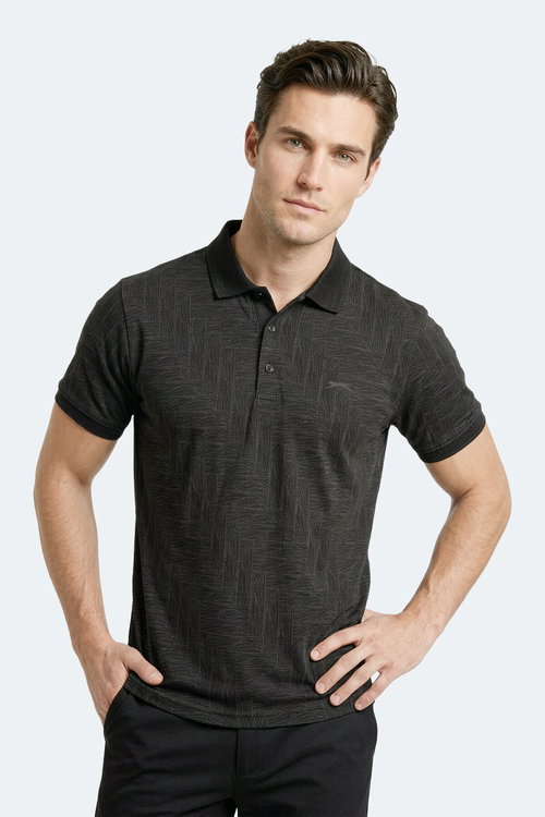 Slazenger ZANY Erkek Polo Yaka Siyah Tişört