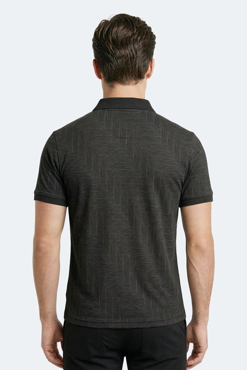 Slazenger ZANY Erkek Polo Yaka Siyah Tişört