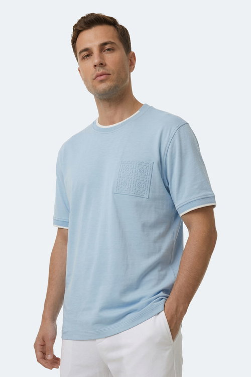 Slazenger ZAVIER Erkek Mavi Tişört