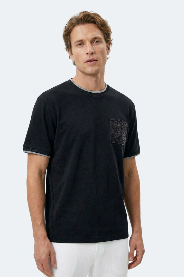 Slazenger ZAVIER Erkek Pamuklu Siyah Tişört