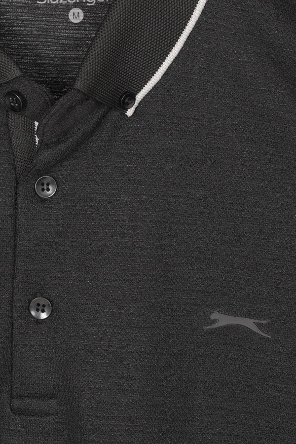 Slazenger ZERU Erkek Polo Yaka Siyah Tişört
