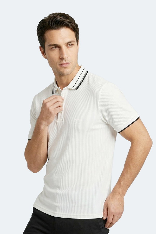 Slazenger ZINOVIA Erkek Polo Yaka Beyaz Tişört