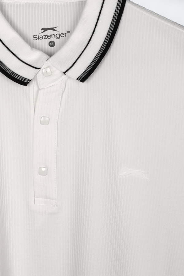 Slazenger ZINOVIA Erkek Polo Yaka Beyaz Tişört