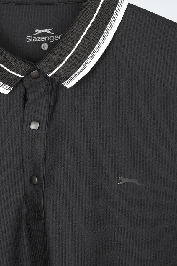 Slazenger ZINOVIA Erkek Polo Yaka Siyah Tişört