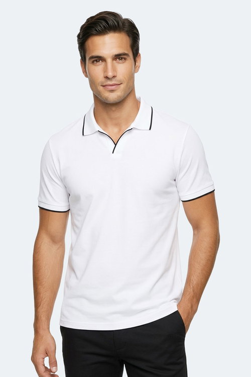 Slazenger ZITHER Erkek Polo Yaka Beyaz Tişört