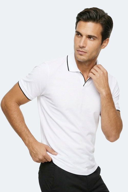 Slazenger ZITHER Erkek Polo Yaka Beyaz Tişört