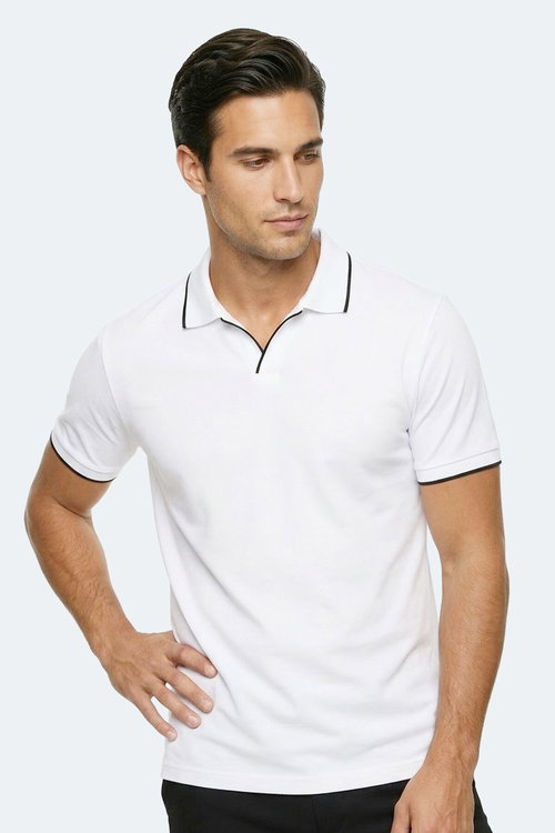 Slazenger ZITHER Erkek Polo Yaka Beyaz Tişört