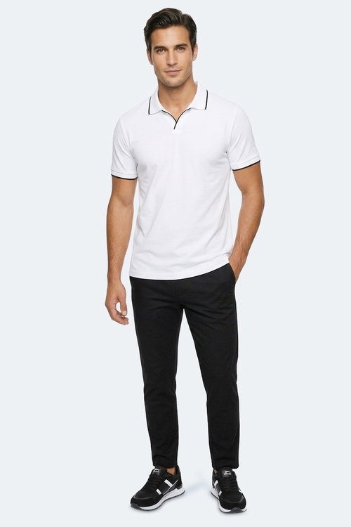 Slazenger ZITHER Erkek Polo Yaka Beyaz Tişört