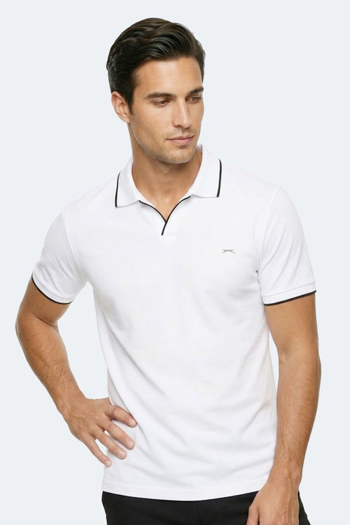 Slazenger ZITHER Erkek Polo Yaka Beyaz Tişört