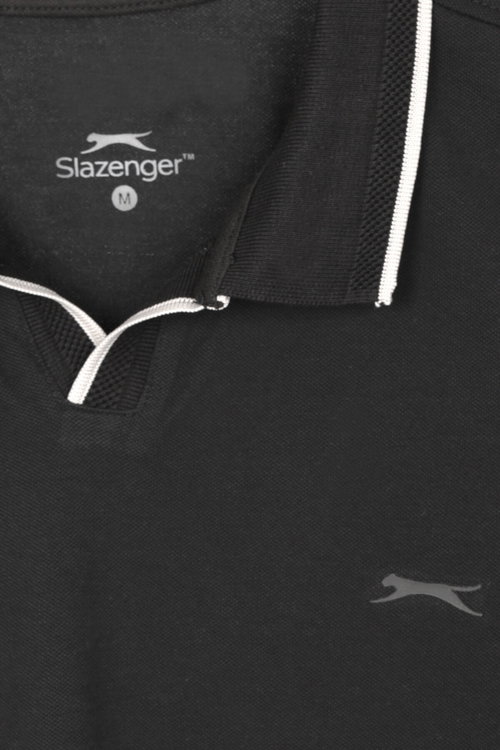 Slazenger ZITHER Erkek Polo Yaka Siyah Tişört