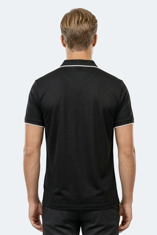Slazenger ZITHER Erkek Polo Yaka Siyah Tişört