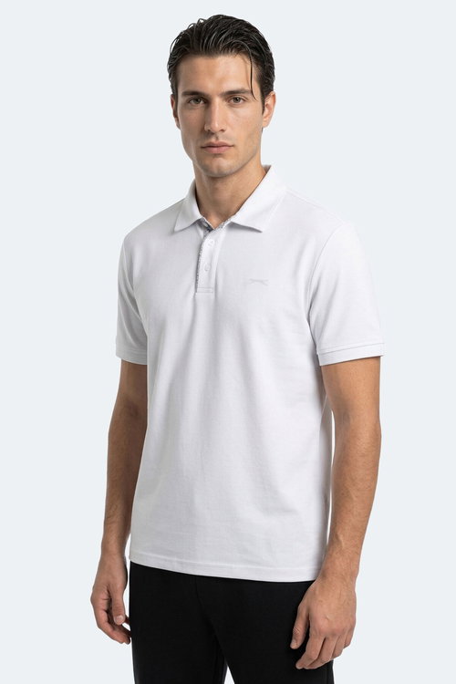 Slazenger ZODIACS Erkek Polo Yaka Beyaz Tişört