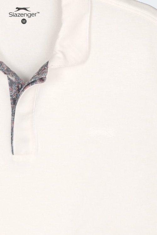 Slazenger ZODIACS Erkek Polo Yaka Beyaz Tişört