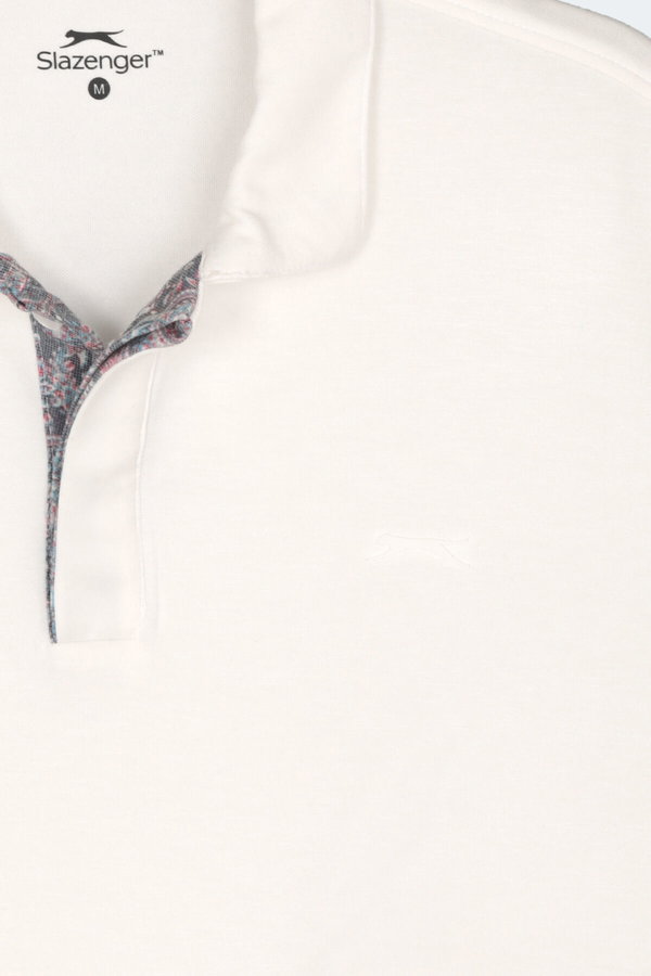 Slazenger ZODIACS Erkek Polo Yaka Beyaz Tişört