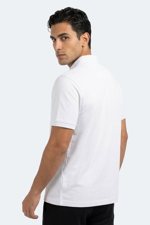 Slazenger ZODIACS Erkek Polo Yaka Beyaz Tişört