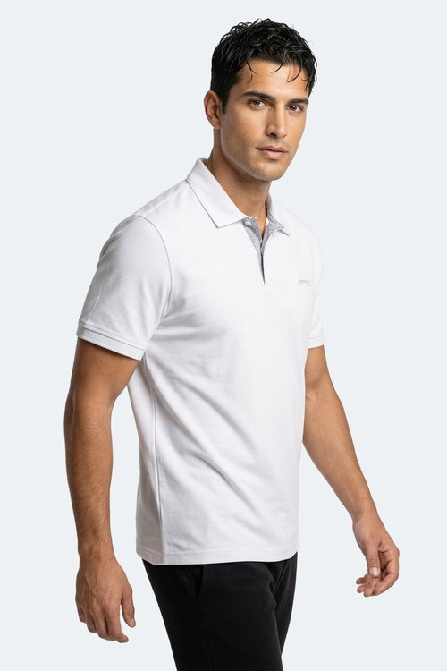 Slazenger ZODIACS Erkek Polo Yaka Beyaz Tişört