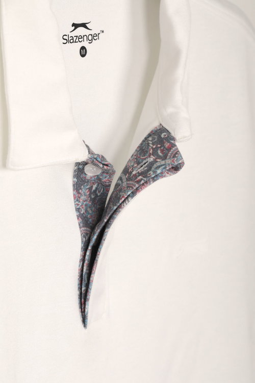 Slazenger ZODIACS Erkek Polo Yaka Beyaz Tişört