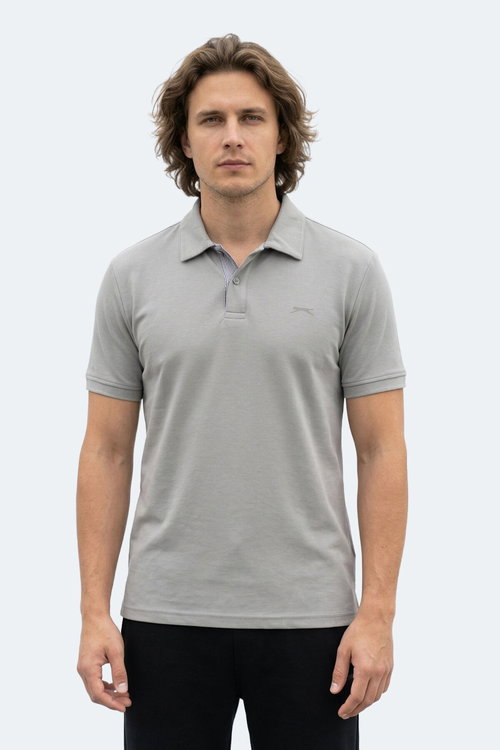 Slazenger ZODIACS Erkek Polo Yaka Gri Tişört