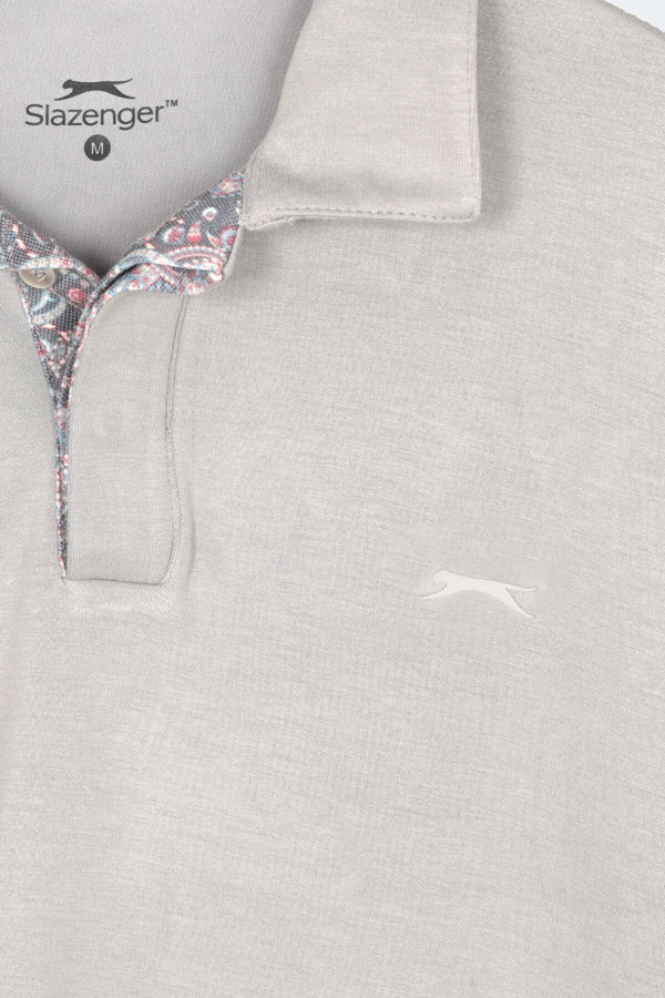 Slazenger ZODIACS Erkek Polo Yaka Gri Tişört
