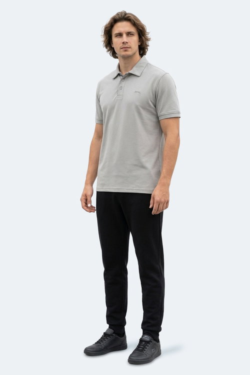 Slazenger ZODIACS Erkek Polo Yaka Gri Tişört