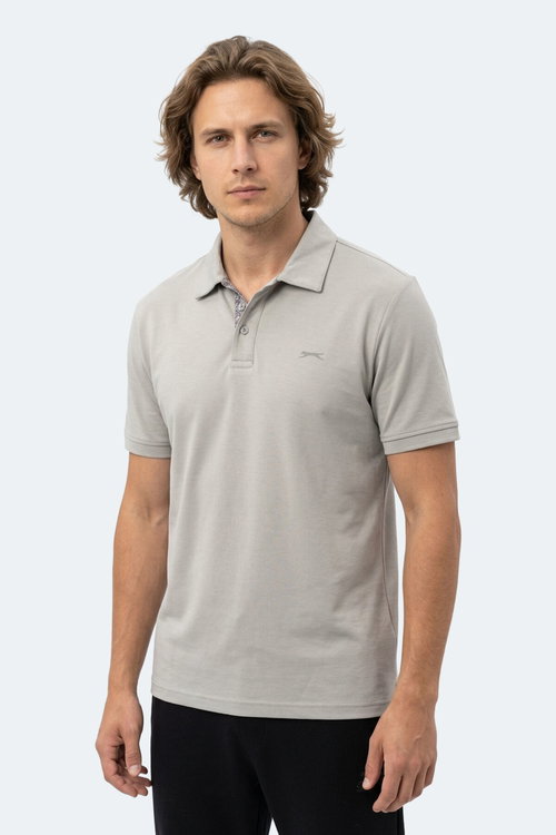 Slazenger ZODIACS Erkek Polo Yaka Gri Tişört