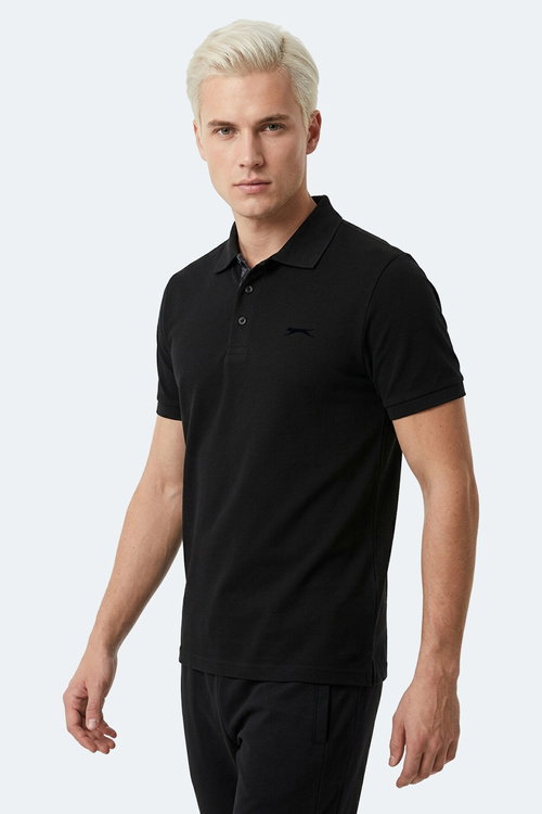 Slazenger ZODIACS Erkek Polo Yaka Siyah Tişört