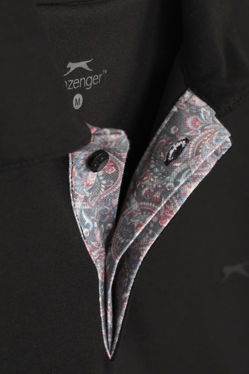 Slazenger ZODIACS Erkek Polo Yaka Siyah Tişört