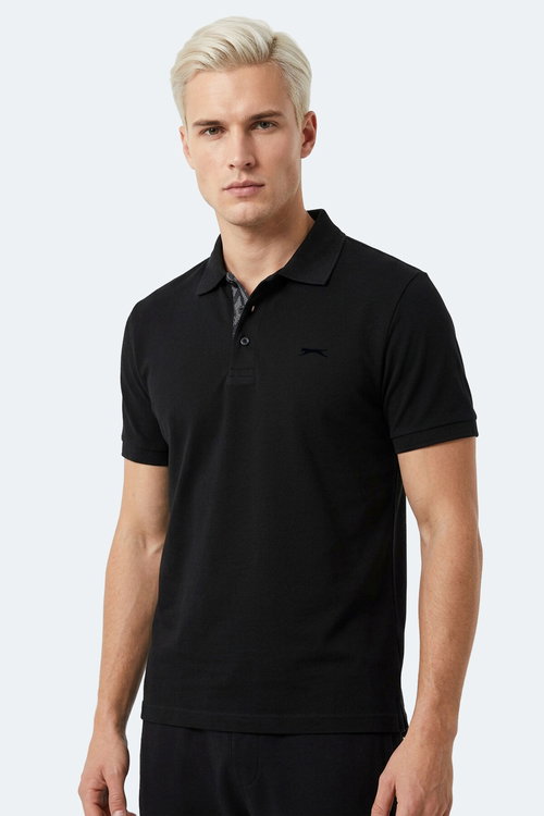 Slazenger ZODIACS Erkek Polo Yaka Siyah Tişört