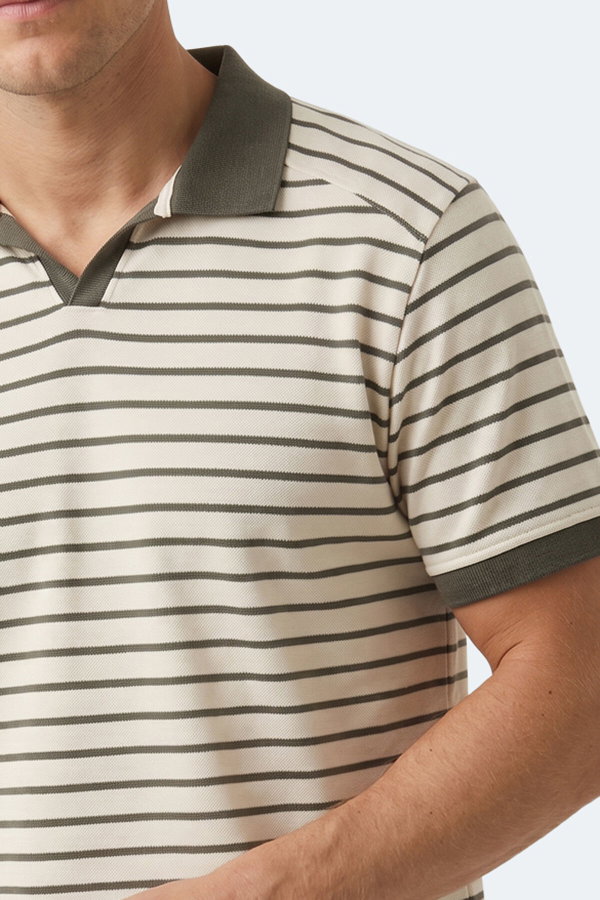 Slazenger ZOLL Erkek Polo Yaka Beyaz / Yeşil Tişört