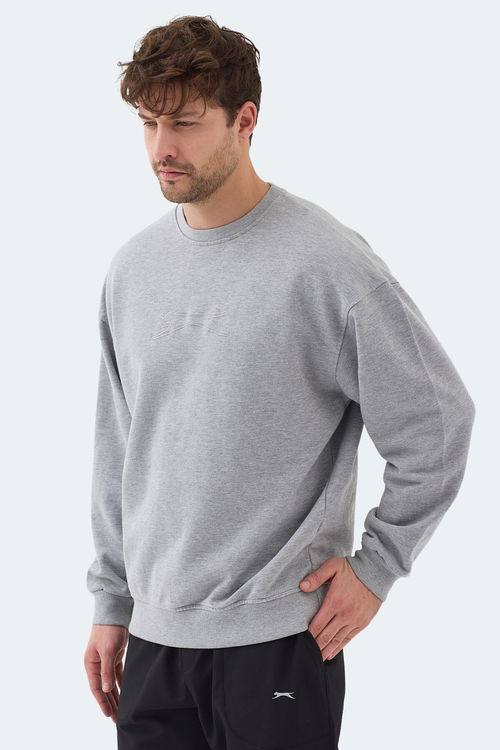 Slazenger VADIK IN Erkek Oversıze Gri Sweatshırt