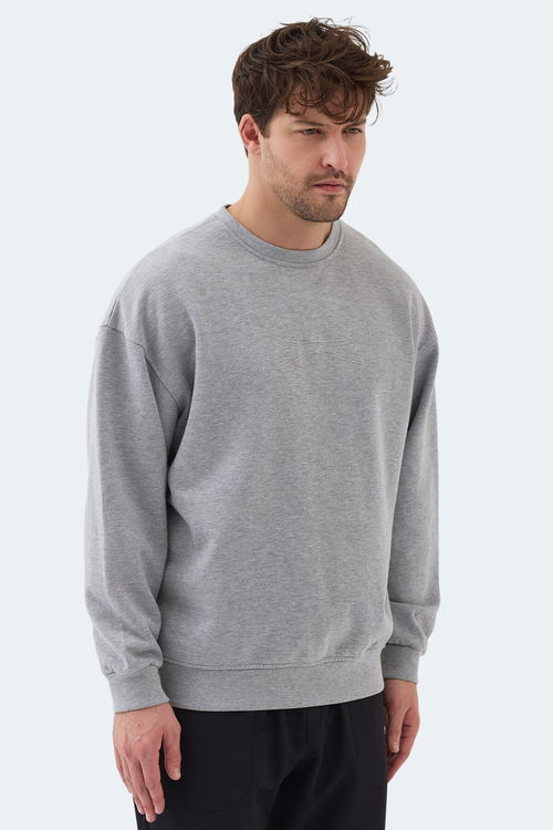 Slazenger VADIK IN Erkek Oversıze Gri Sweatshırt