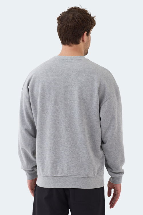 Slazenger VADIK IN Erkek Oversıze Gri Sweatshırt