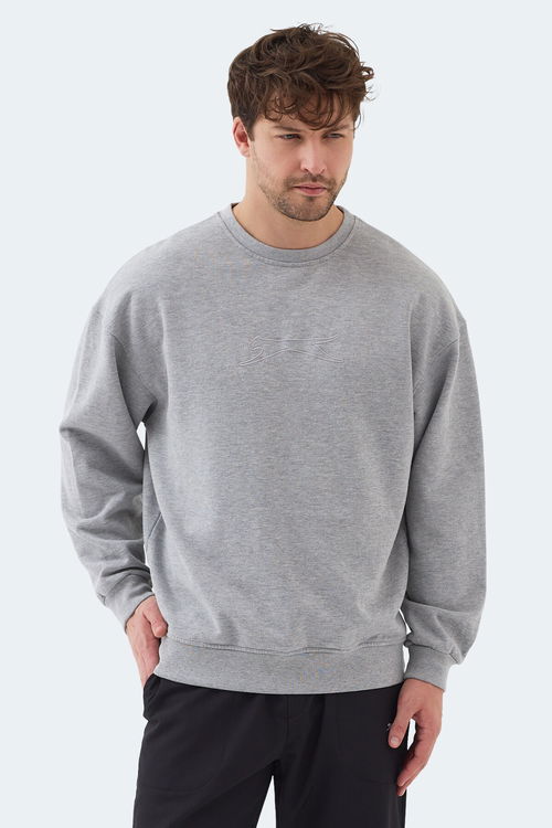 Slazenger VADIK IN Erkek Oversıze Gri Sweatshırt