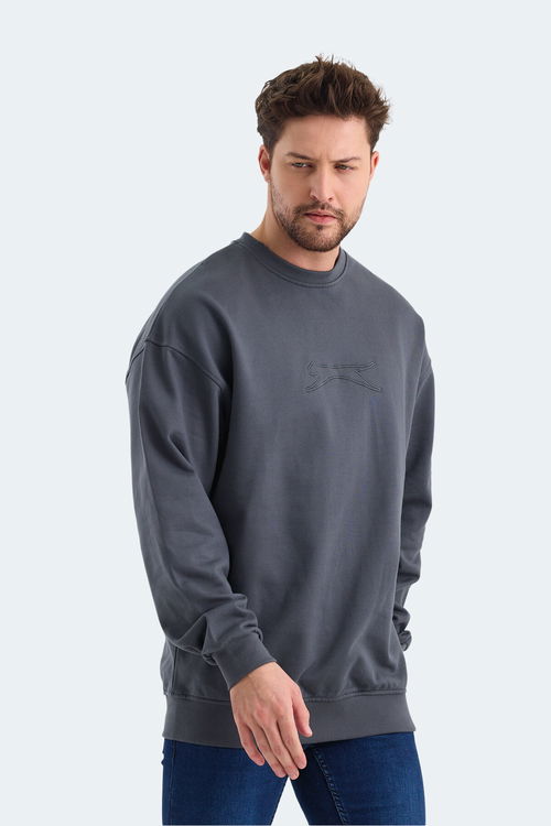 VADIK Oversıze Erkek Sweatshirt Koyu Gri