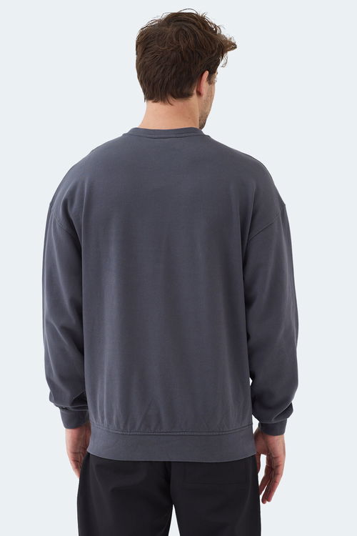 Slazenger VADIK IN Erkek Oversıze Koyu Gri Sweatshırt
