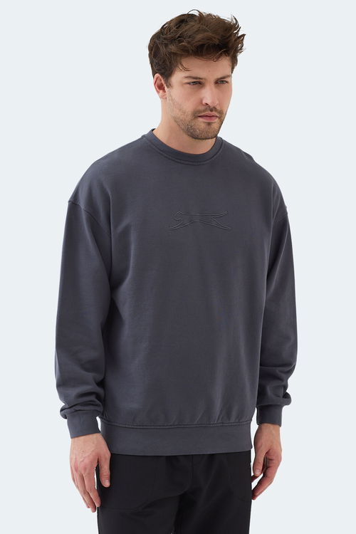Slazenger VADIK IN Erkek Oversıze Koyu Gri Sweatshırt