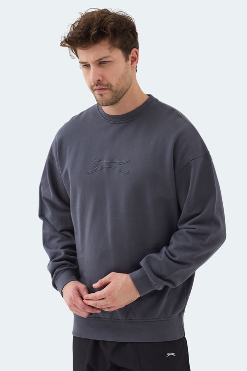 Slazenger VADIK IN Erkek Oversıze Koyu Gri Sweatshırt