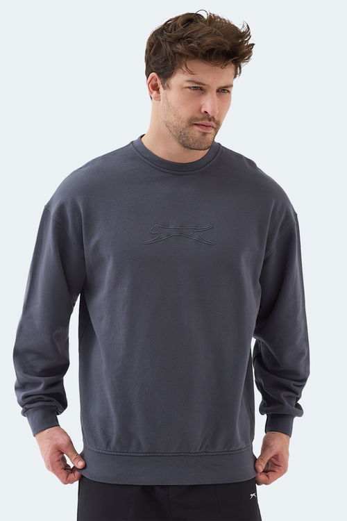 Slazenger VADIK IN Erkek Oversıze Koyu Gri Sweatshırt
