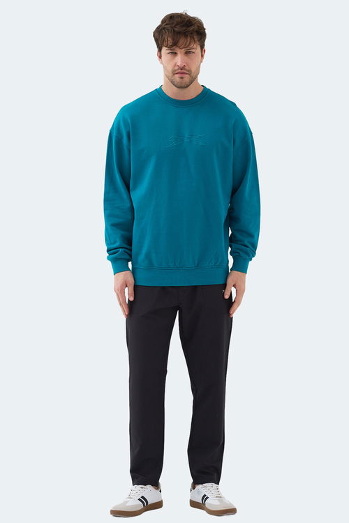 Slazenger VADIK IN Erkek Oversıze Petrol Sweatshırt
