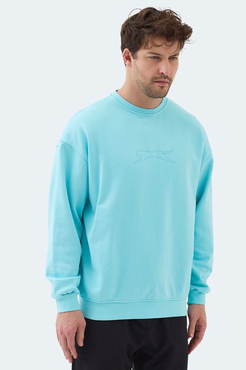 Slazenger VADIK IN Erkek Oversıze Turkuaz Sweatshırt