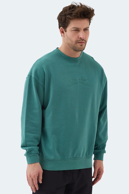 Slazenger VADIK IN Erkek Oversıze Yeşil Sweatshırt