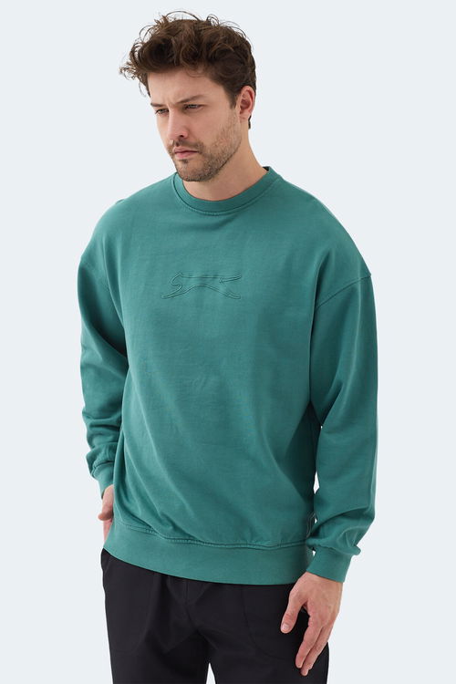 Slazenger VADIK IN Erkek Oversıze Yeşil Sweatshırt