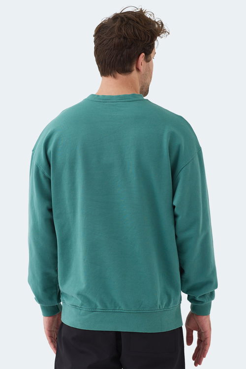 Slazenger VADIK IN Erkek Oversıze Yeşil Sweatshırt