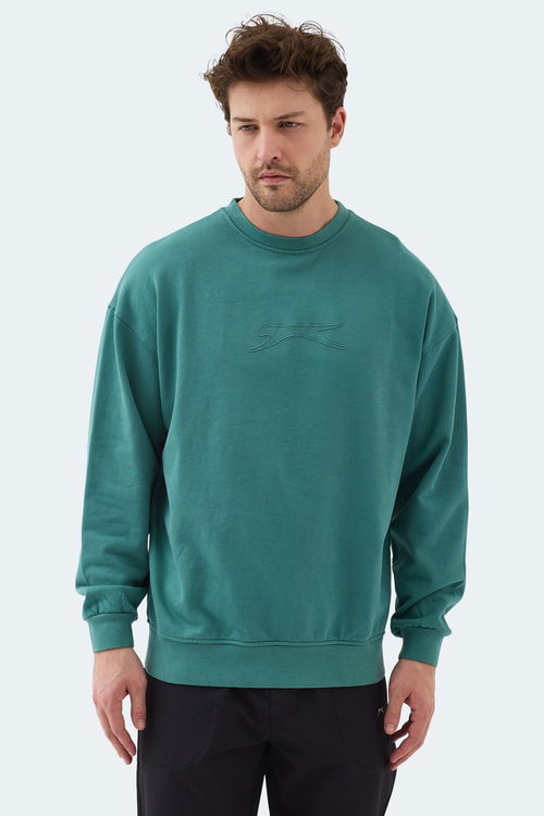 Slazenger VADIK IN Erkek Oversıze Yeşil Sweatshırt