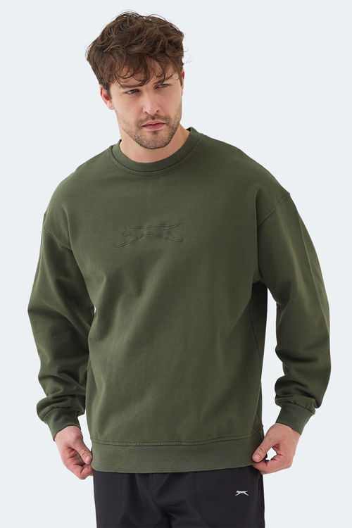 Slazenger VADIK IN Erkek Oversıze Haki Sweatshırt