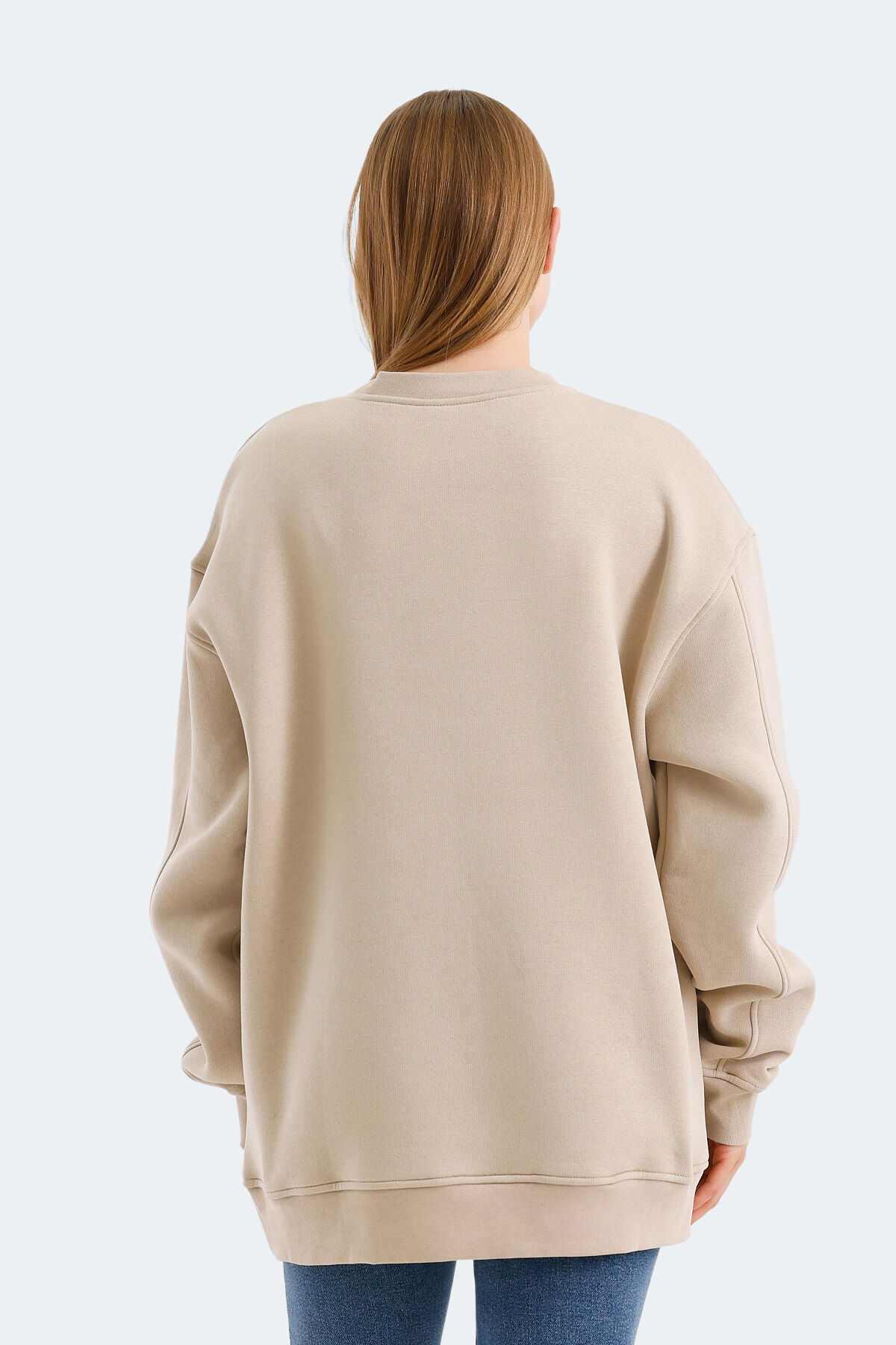 Slazenger VADIM Unisex Oversıze Bej Sweatshırt - Thumbnail