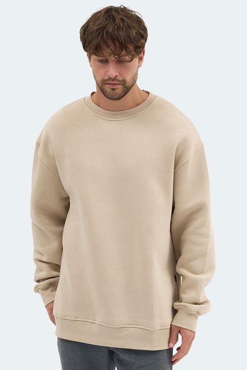 Slazenger VADIM Unisex Oversıze Bej Sweatshırt Slazenger VADIM Unisex Oversıze Bej Sweatshırt