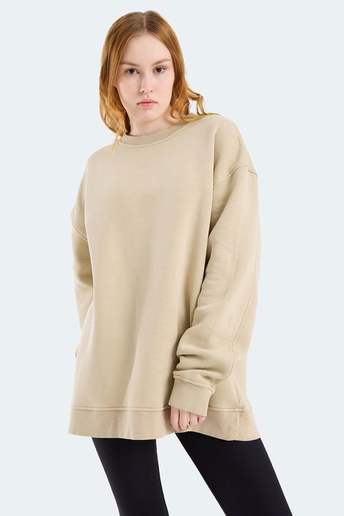 Slazenger VADIM Unisex Oversıze Bej Sweatshırt